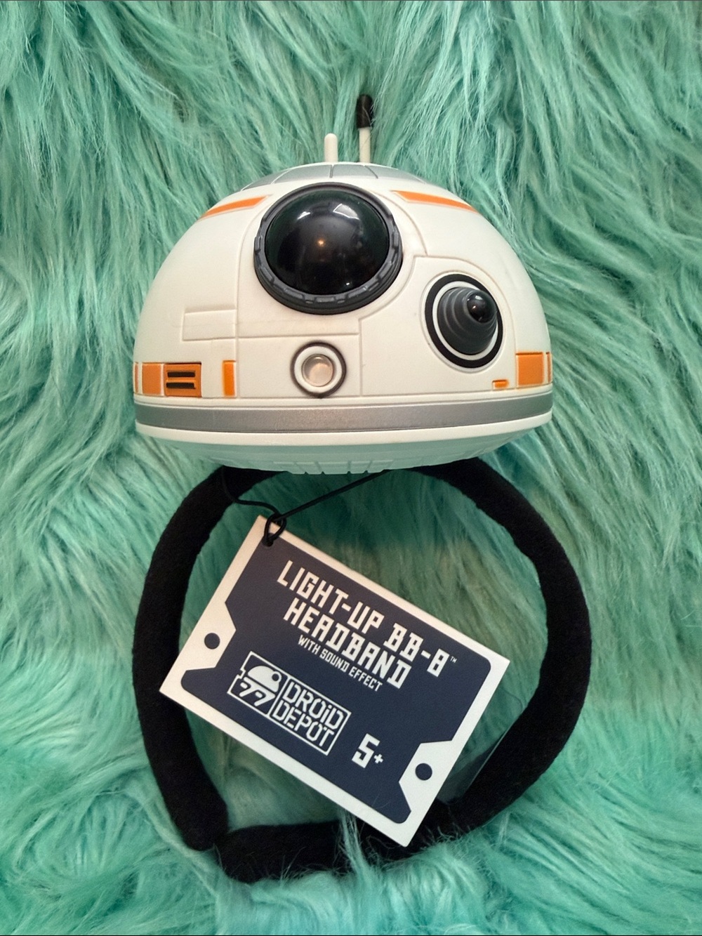 NWT Light-Up BB-8 Headband with Sound Effect - White & Orange